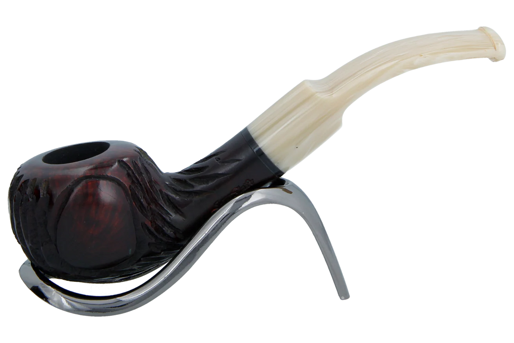 Jean Claude 9mm Filter Dark Rustic  Briar Smoking Pipe - Shape 01