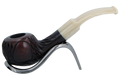Jean Claude 9mm Filter Dark Rustic  Briar Smoking Pipe - Shape 01