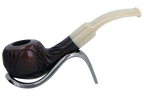 Jean Claude 9mm Filter Dark Rustic  Briar Smoking Pipe - Shape 01