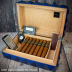 Colibri Quasar Desktop Humidor Blue - 40/45 Cigar Capacity