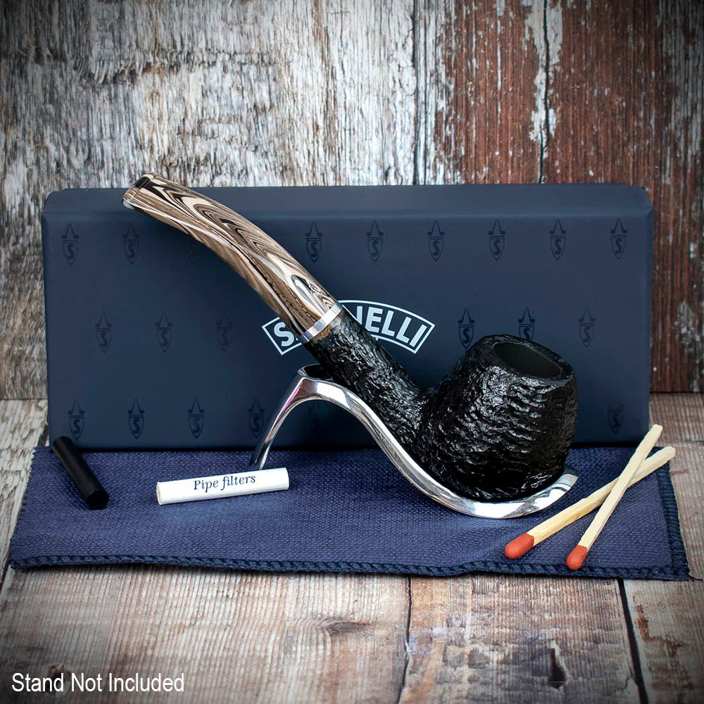 Savinelli Morellina Rustic Black 636R - 6mm Briar Pipe