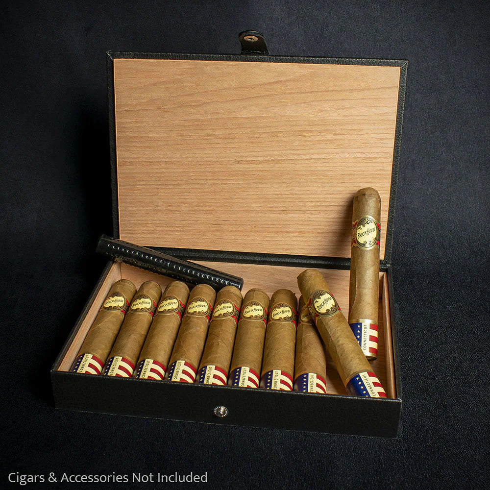 Passatore Humidor - Black Leatherette 8-10 Cigars