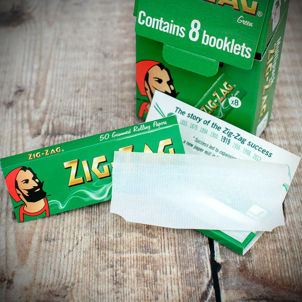 Zig Zag Regular Green Cigarette Papers - 8 Booklets