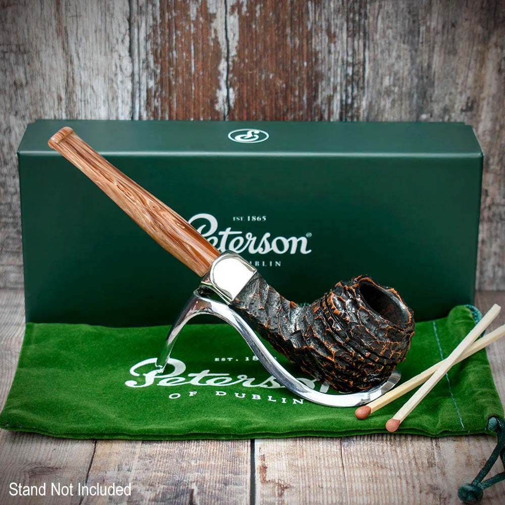Peterson of Dublin Derry Rusticated Briar Smoking Pipe - Shape 150 - 9mm