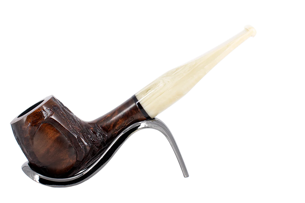 Jean Claude 9mm Filter Dark Rustic Briar Smoking Pipe - Shape 53