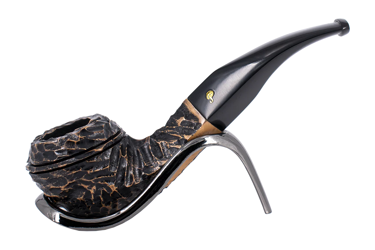 Peterson of Dublin Aran Rusticated Briar Smoking Pipe - Shape No.80s