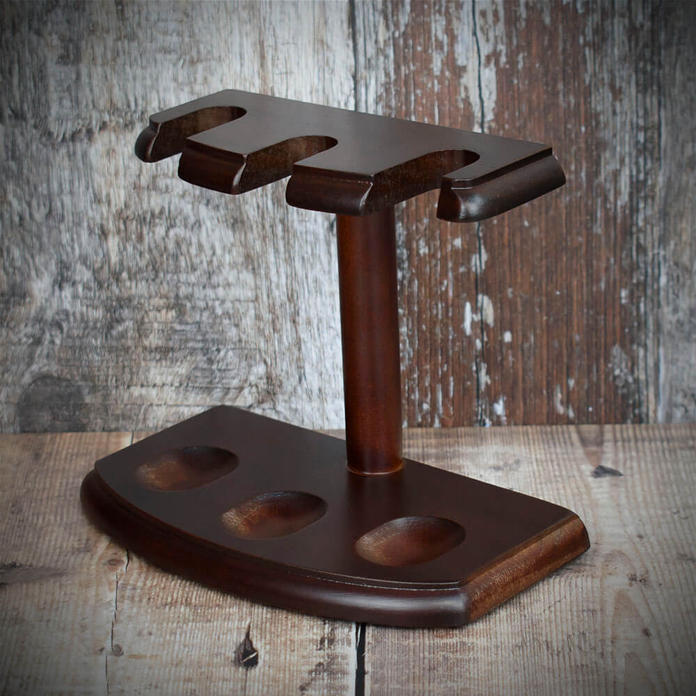 Walnut 3 Pipe Rack