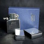 Star Petrol Lighter - Brushed Polished Chrome