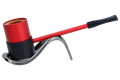 Erik Nording Compass Sailor Aluminium Briar Lined Pipe - Red