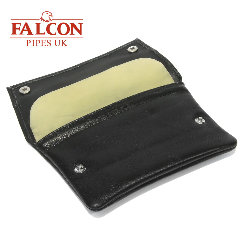 Falcon Black Leather Pipe Smoker's Tobacco Pouch - 685