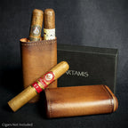 Artamis Antique Leather Cedar Lined Cigar Case - 3 Robustos