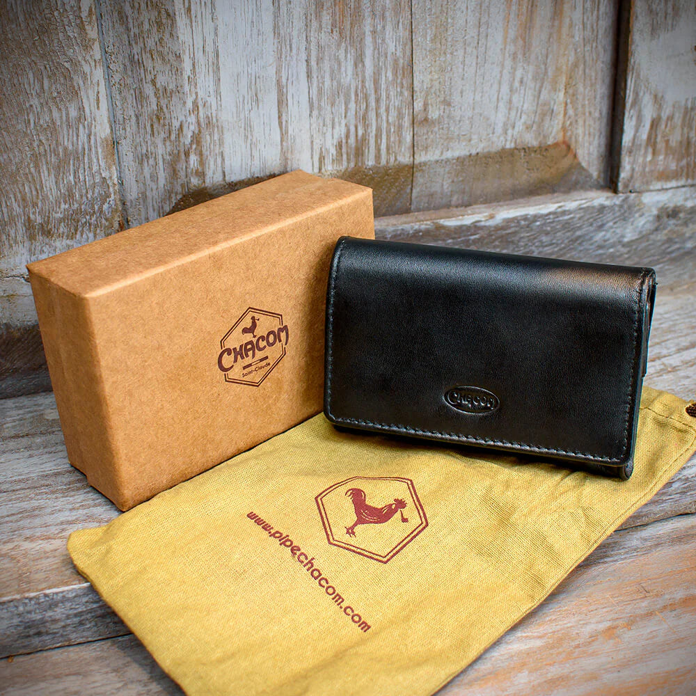 Chacom Pipe Tobacco Box Pouch Black Leather (CC020 N)