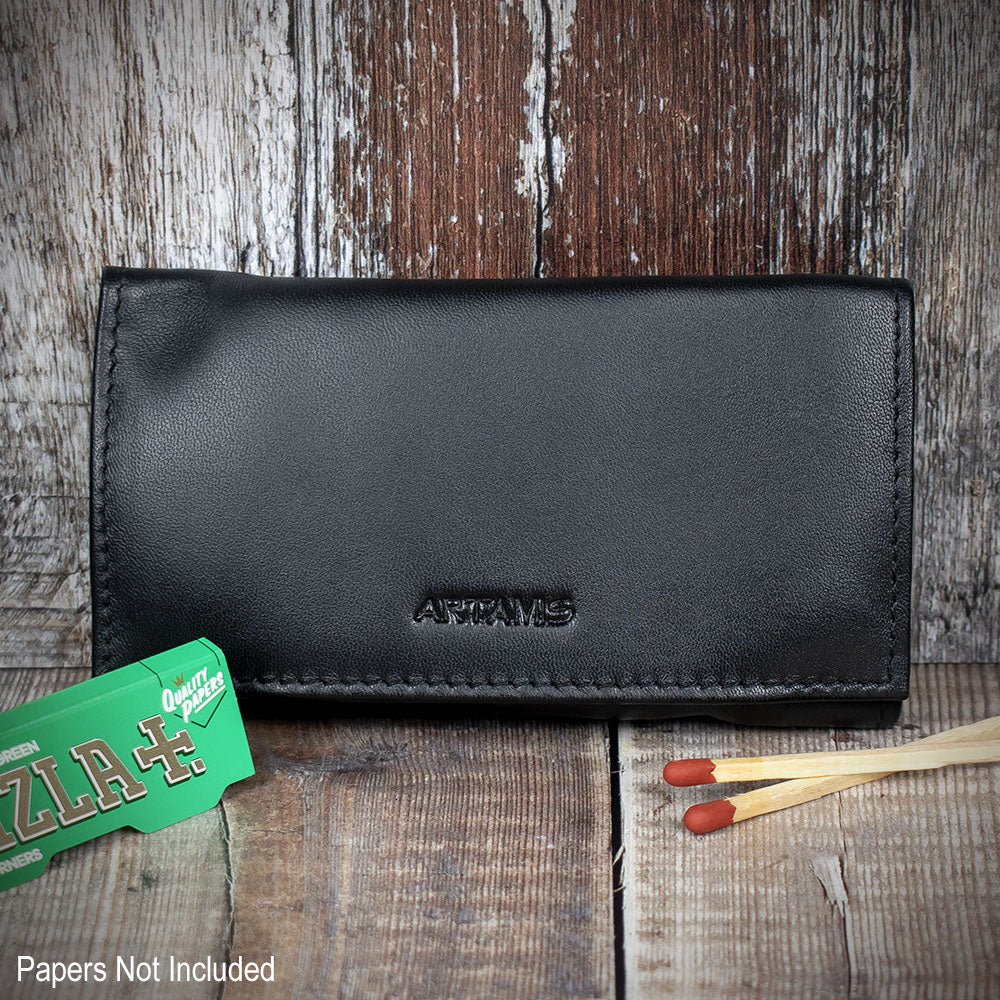 Sarome Leather Handrolling Pouch - Black PO25