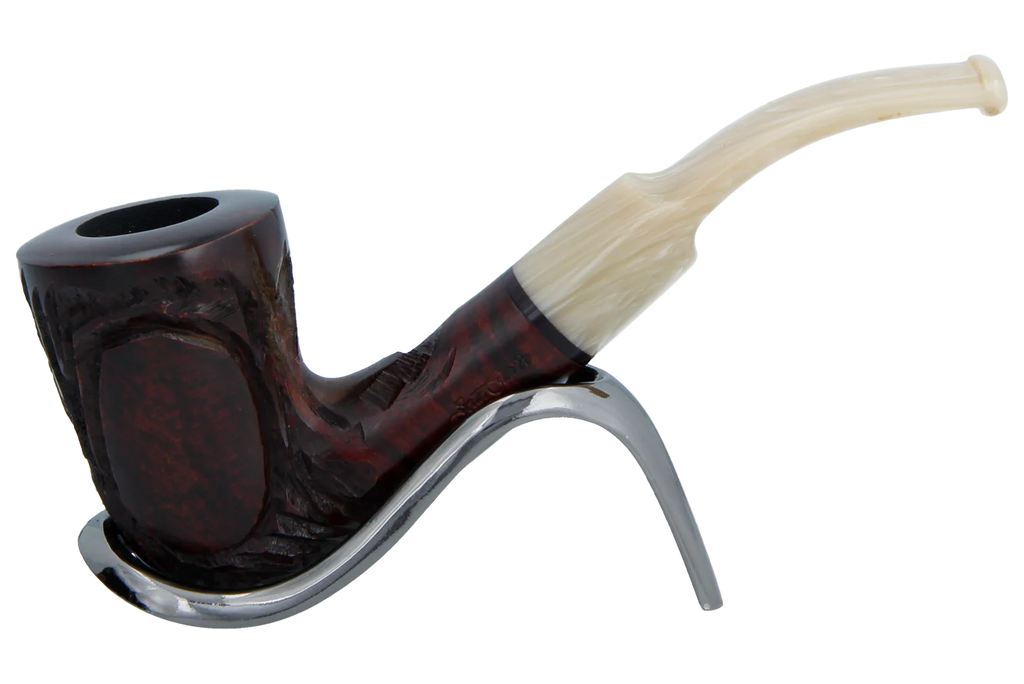 Jean Claude 9mm Filter Dark Rustic  Briar Smoking Pipe - Shape 02