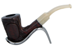 Jean Claude 9mm Filter Dark Rustic  Briar Smoking Pipe - Shape 02