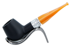 Rattrays Monarch Black 9mm Briar Smoking Pipe - Shape 18
