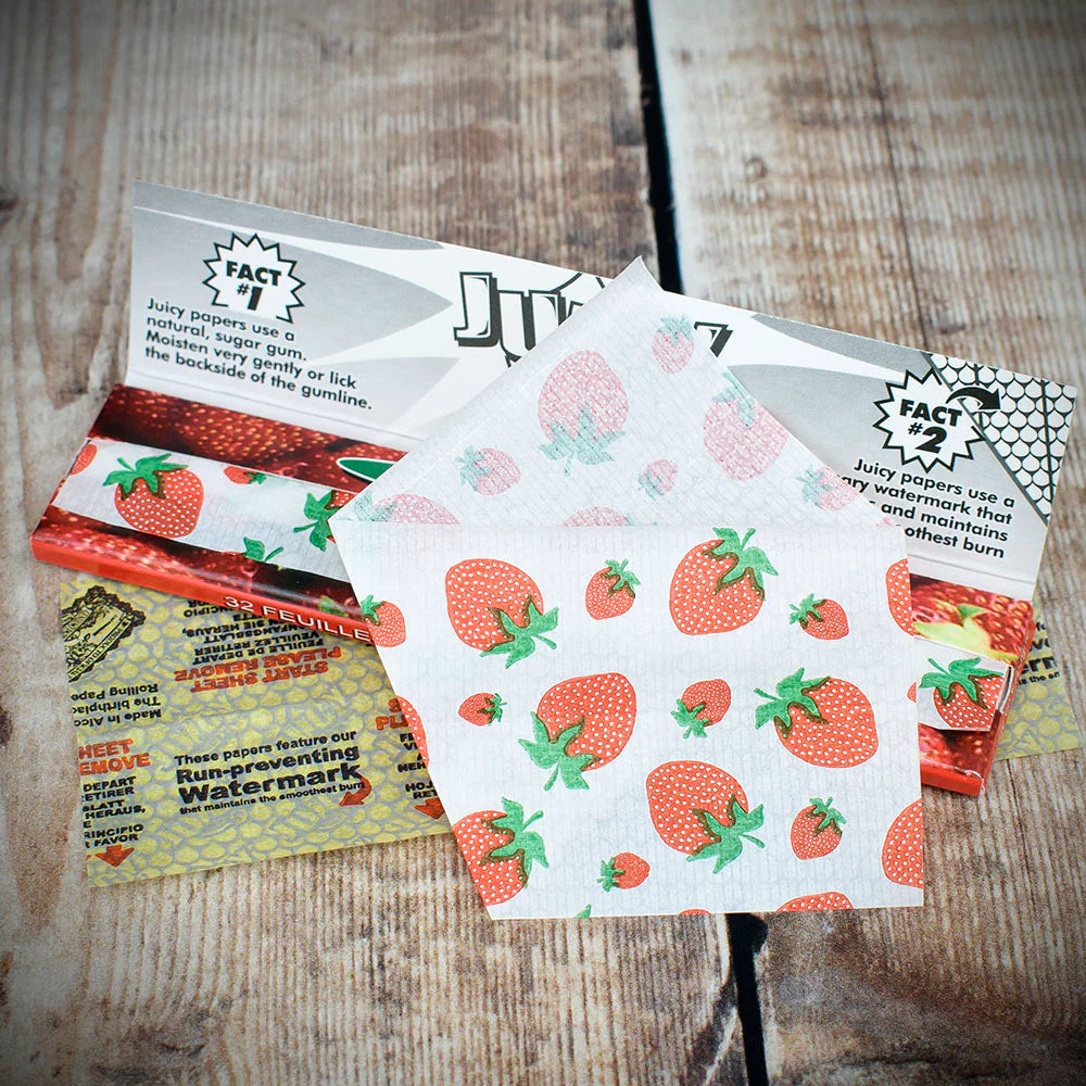 Juicy Jay's King Size Slim Rolling Papers - Strawberry
