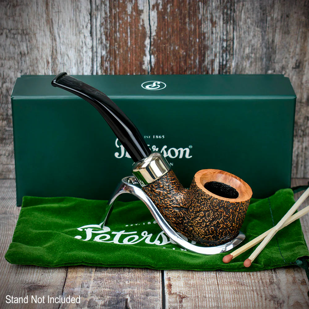 Peterson of Dublin Arklow Sandblasted Briar Smoking Pipe - Shape 01 - 9mm