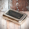 Tobacco Tin with Paper Holder (Gift Boxed)  - Honeycomb Pattern Top