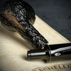 Savinelli Mini -  Black Rusticated Briar Smoking Pipe - Shape 128 (6mm)