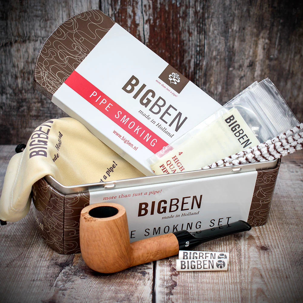 Big Ben Briar Smoking Pipe Starter Kit - Straight Pipe