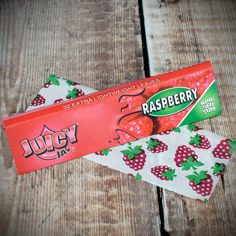 Juicy Jay's King Size Slim Rolling Papers - Raspberry