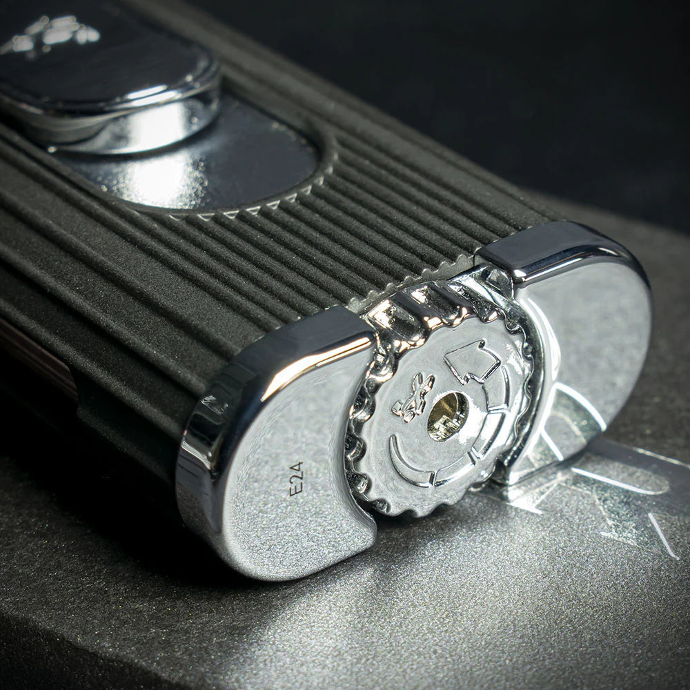 XiKar Hedron Hybrid Flame Cigar Lighter - Black/Chrome