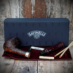 Savinelli Bacco Rusticated Dark Brown 128 - 6mm Briar Pipe