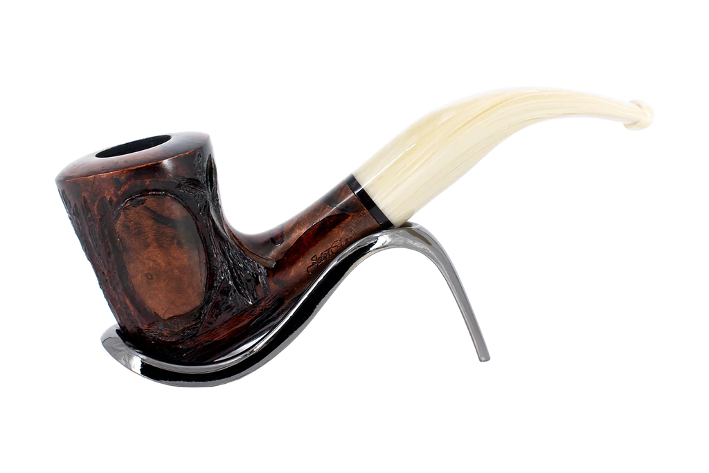 Jean Claude 9mm Filter Dark Rustic Briar Smoking Pipe - Shape 52