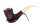 Jean Claude 9mm Filter Dark Rustic Briar Smoking Pipe - Shape 52