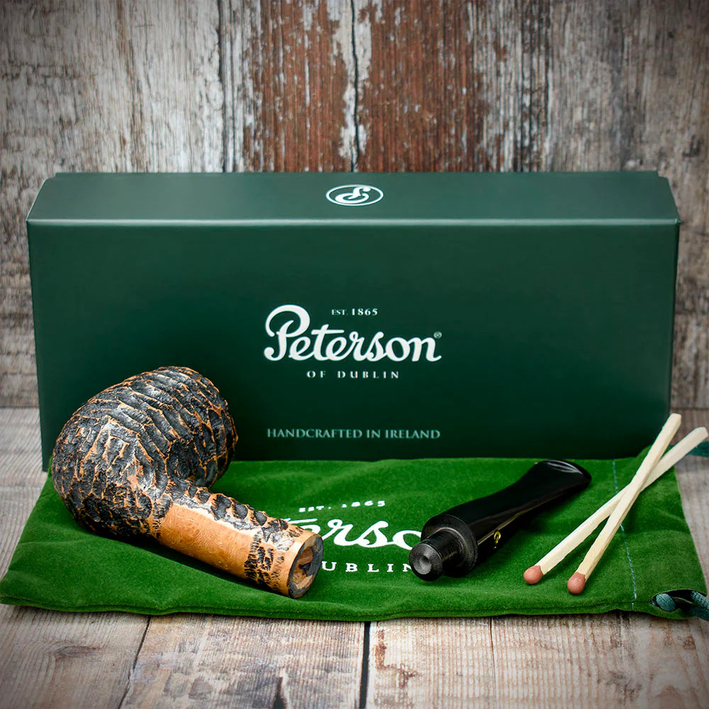 Peterson of Dublin Aran Rusticated Briar Smoking Pipe - Shape No.106