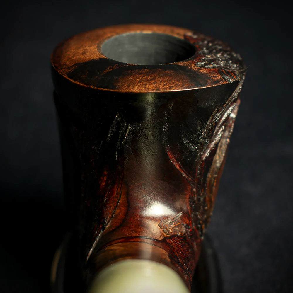 Jean Claude 9mm Filter Dark Rustic Briar Smoking Pipe - Shape 52