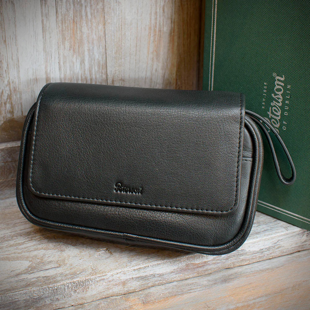 Peterson Two Pipe Combination Pouch - Zipped Black (POU-133)