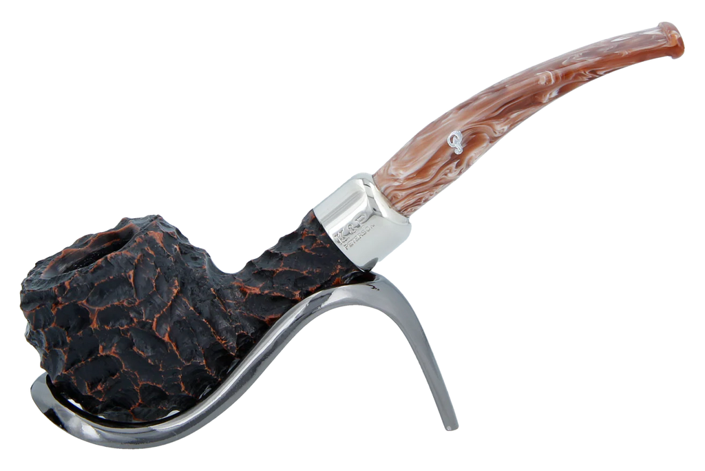 Peterson of Dublin Derry Rusticated Briar Smoking Pipe - Shape 408 - 9mm