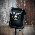 Zippo Lighter Pouch With Belt Clip - Black Leather