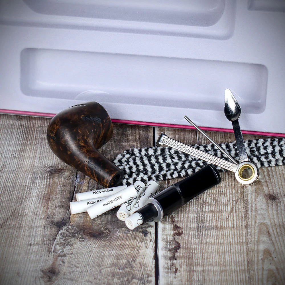 Smoke-King Pipe Smoker's Starter Kit - Straight Rustic Pipe
