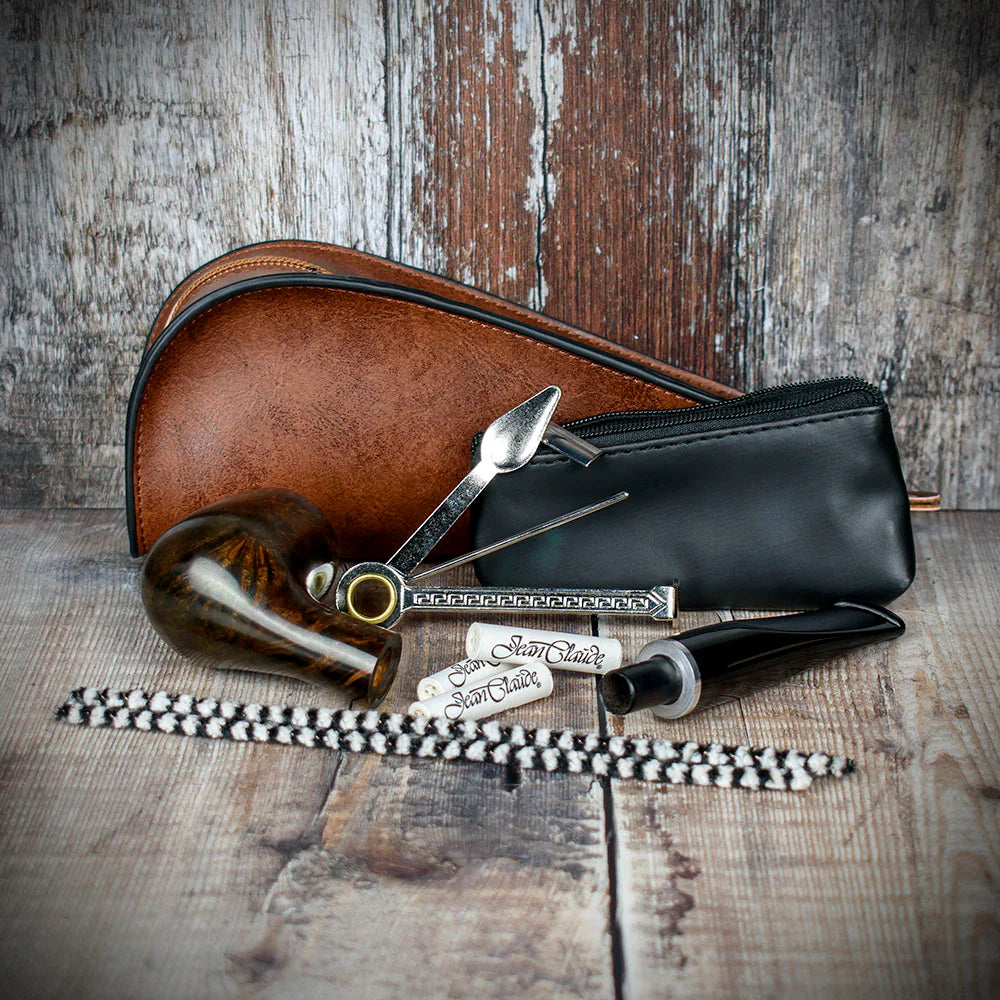 Smoke-King Pipe Smoker's Starter Kit - Straight Briar Pipe
