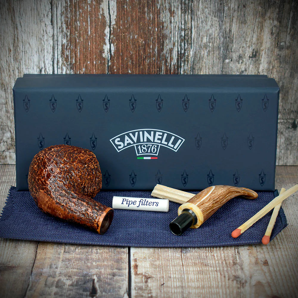Savinelli Dolomiti Rustic Light Brown 645 - 9mm Briar Pipe