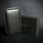 Artamis Black Leather Cigar Case - 3 Robustos