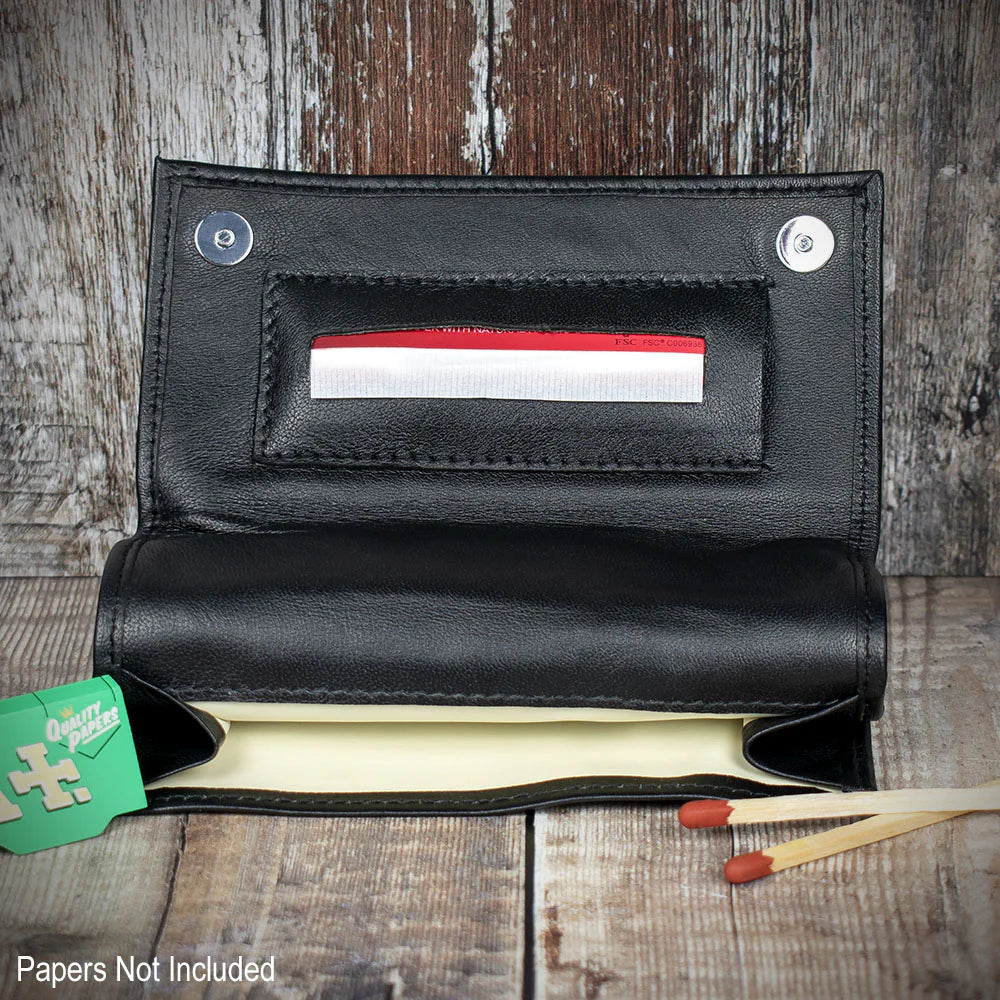 Sarome Leather Handrolling Pouch - Black PO25
