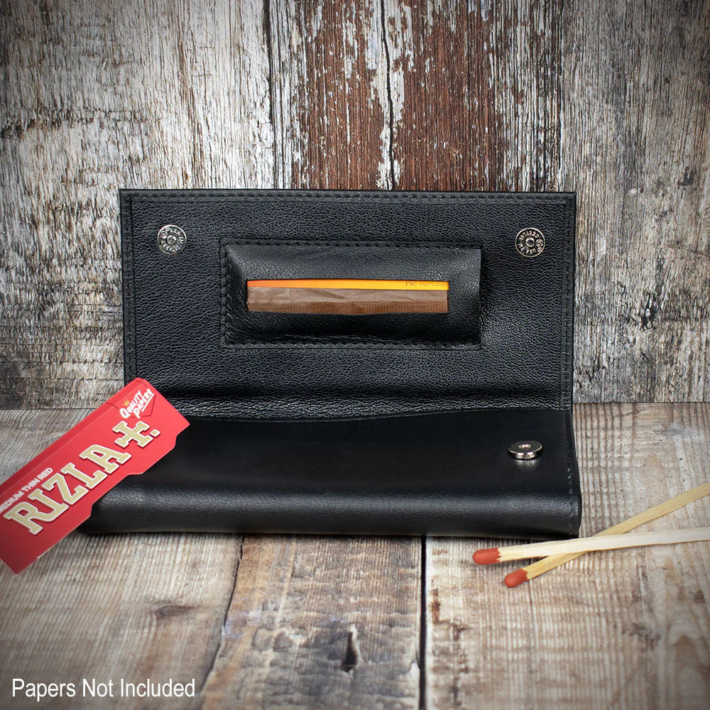 Sarome Leather Handrolling Pouch - Black PO27